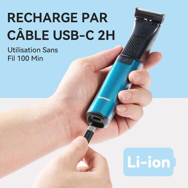 Триммер для тіла Kensen 2-в-1: для чоловіків, для інтимної зони, волога та суха, з насадками для грудей, пахв та зони бікіні