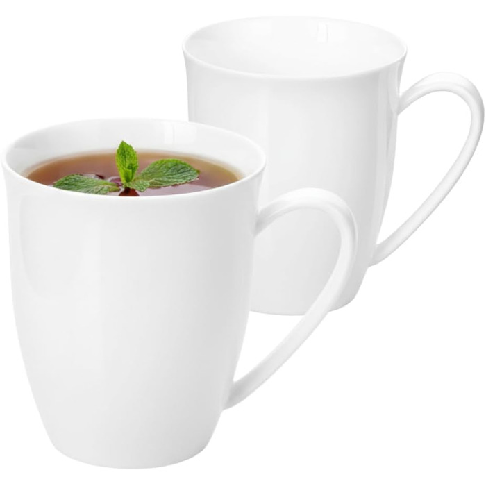 Набір чашок Wilmax для чаю та кави, 2 шт., 630 мл, порцеляна, білі