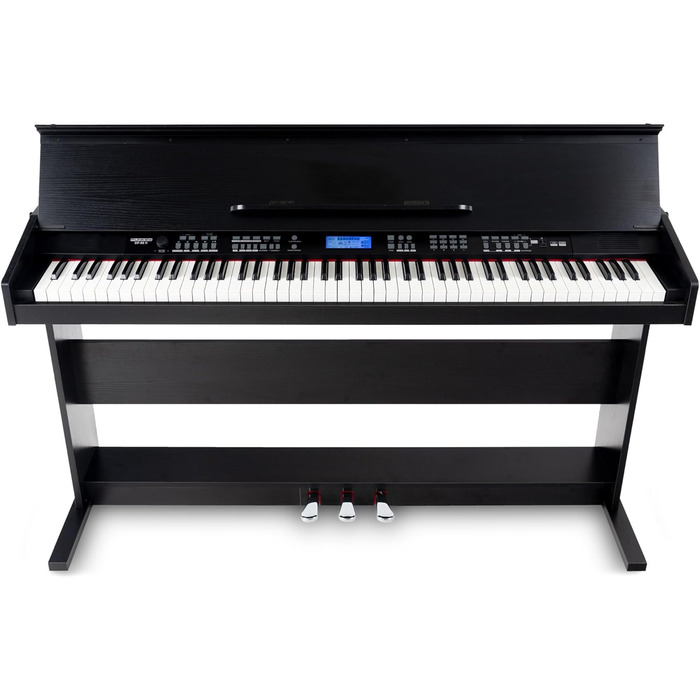 FunKey DP-88 II Цифрове піаніно: 88 клавіш, поліфонія 128, 360 звуків, 160 стилів, MP3-плеєр, функція навчання, запис та відтворення, 3 педалі, чорний колір