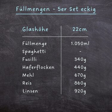 Скляні контейнери для зберігання з кришкою, кутові, набір 8 шт. - 5,2 л, посилена скляна тара, герметичні контейнери для продуктів, кухонні органайзери