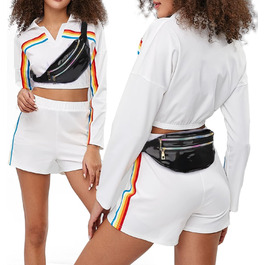 Чоловіча/жіноча поясна сумка-бананка, водонепроникна, з відділеннями на блискавці, регульований ремінь, для відпочинку, спорту, подорожей (чорна)