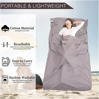 GIJMZY Sleeping Bag Liner Breathable Portable Sleeping Bag Liner Sleeping Bag Travel Mat Camping Outdoor Sleeping Bag Set Hotel Room Liner