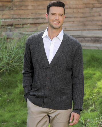 Чоловічий кардиган Kallspin з в'язаного з мікрофібри, в'язаний візерунком 