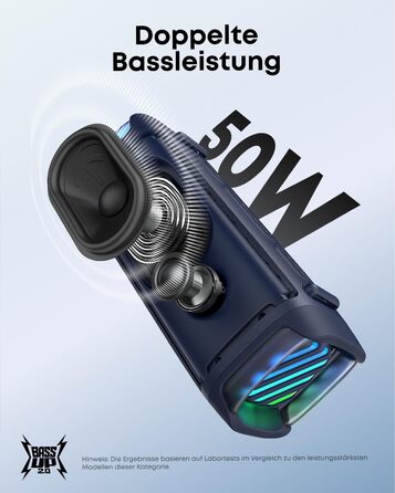 Портативна Bluetooth колонка Soundcore Boom 3i Anker: Водонепроникна (IP68), 50W, BassUp 2.0, до 16 годин, з підсвіткою та TWS, зелений