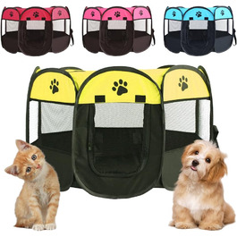 Клітка-загін для собак та цуценят, складана, 73x73x43 см, зелений