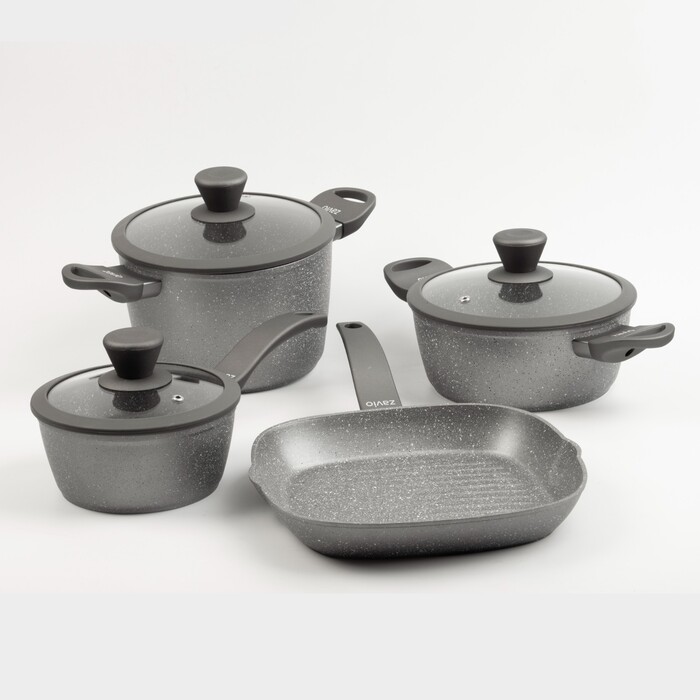 Висока каструля з кришкою Vavio Stone Design, 24 см