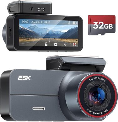 Відеореєстратор автомобільний двоканальний 2.5K QHD Dashcam Auto Vorne Hinten з нічною зйомкою, картою 64GB та паркувальним режимом
