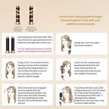 Мультистайлер для волосся 6 в 1: фен, плойка, щітка, дифузор, 1000W, чорний