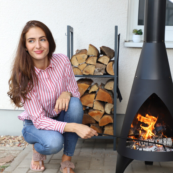 Relaxdays Firewood Rack with 2 Shelves