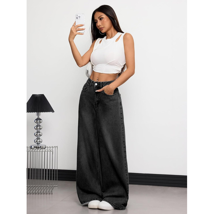 Джинси жіночі широкі Baggy Denim Y2K 90-ті Vintage Hip Hop чорні XL