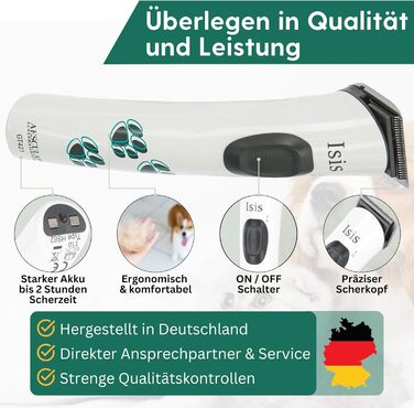 Триммер для собак Agrarzone Isis: безшумний, легкий, з запасним лезом для точного догляду за лапами