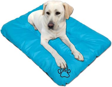 Килимок для собак, лежанка для собак великих, середніх та малих порід - вологостійкий, м'який, з піною, для вулиці та дому - 90x60x8 см, блакитний