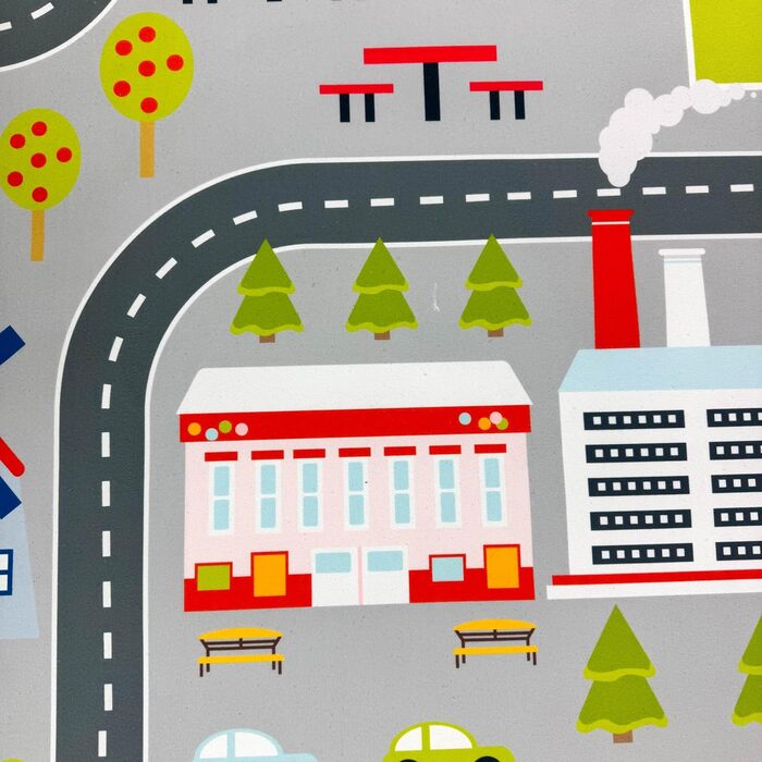 Дитячий килим Teppich-Traum з міською панорамою, сірий, 80x150 см