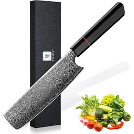Кухонний ніж TIVOLI Kiritsuke 8 дюймів - професійний, ручної роботи, для м'яса, овочів та риби, подарункова коробка