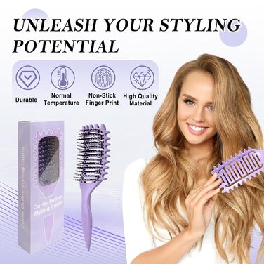 Щітка для кучерявого волосся: формування та завивання кучерів (фіолетовий)
