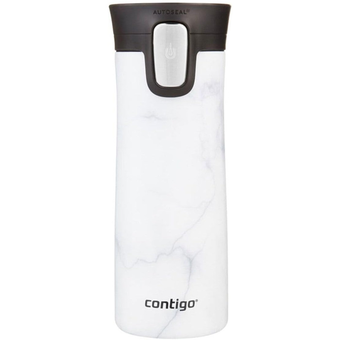 Термокружка Contigo Pinnacle Autoseal, 420 мл, нержавіюча сталь, з функцією Autoseal, не протікає, для кави з собою, BPA-free, білий мармур