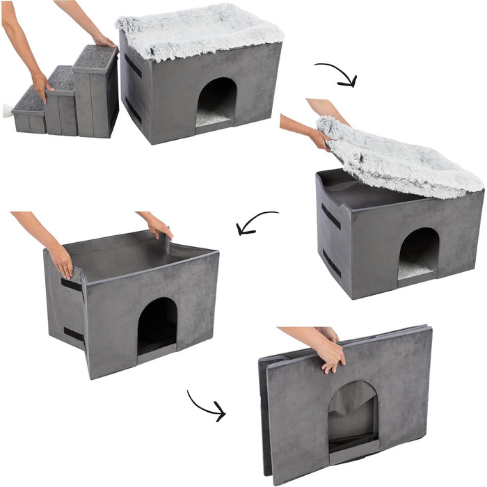 Будиночок для собак TRIXIE з драбиною, сірий (38039)