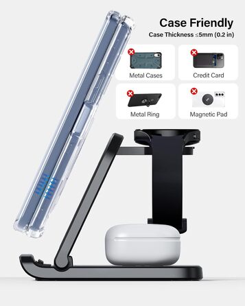 Зарядна станція SwanScout 705S для Samsung Galaxy Z Fold 7/6/5, Pixel 9 Pro Fold, Galaxy Watch 8/Ultra, Galaxy Buds 3 (без адаптера)