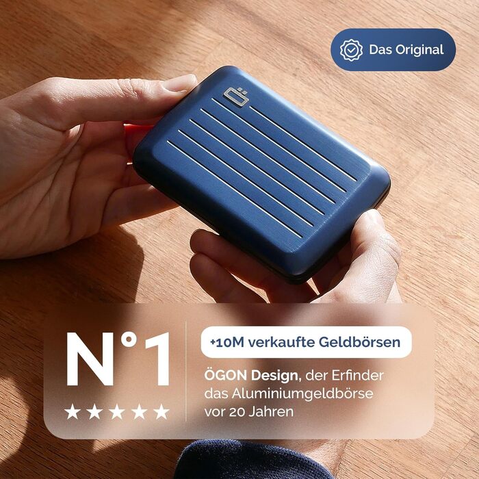 Кардхолдер ÖGON Smart Case Oslo: Алюмінієвий, RFID захист, Navy Blue
