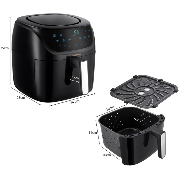 Russell Hobbs SatisFry 4L Rapid Air Fryer - 7 Functions, 10 Programs, Dishwasher Safe