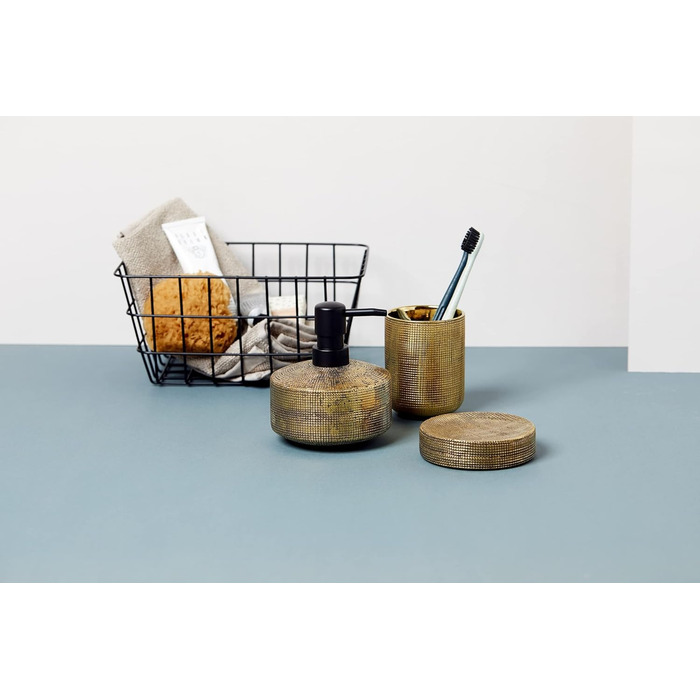 Підставка для мила WENKO Rivara, керамічна, золота, Ø 10 x 2,5 см