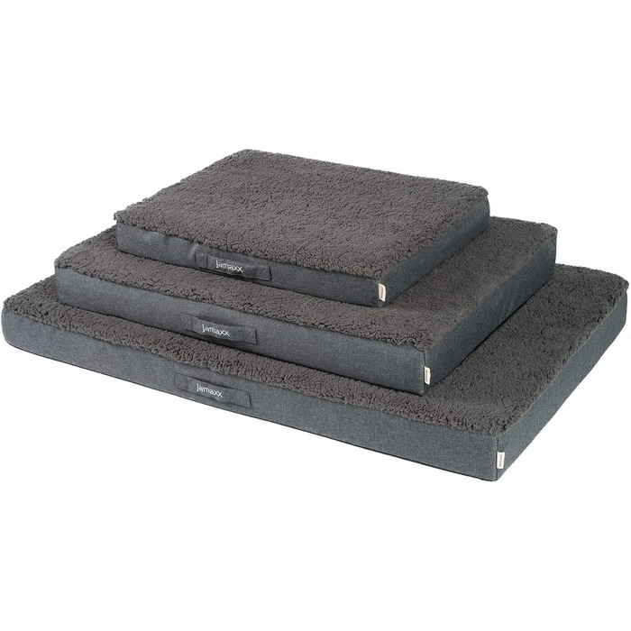 JAMAXX Orthopedic Dog Mattress Washable Cover - Mat with Memory Foam - Oxford Fabric Water-Repellent with Sheepskin Cover - Cozy Dog Bed PDB1012 (L) 120x73 DKL-gray