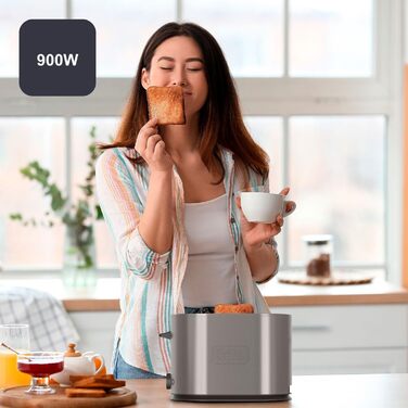 Тостер BLACK+DECKER BXTO1960E з цифровим керуванням, 1960 Вт, 6 рівнів підсмажування, 4 відділення, функції: стоп, підігрів, розморожування, автоматичне центрування, підігрівач для тостів