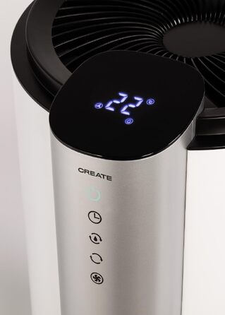 Осушувач повітря CREATE Luftentfeuchter XL SPIRAL (20 л/добу), для приміщень до 90 м², LED-дисплей, 380 Вт, білий