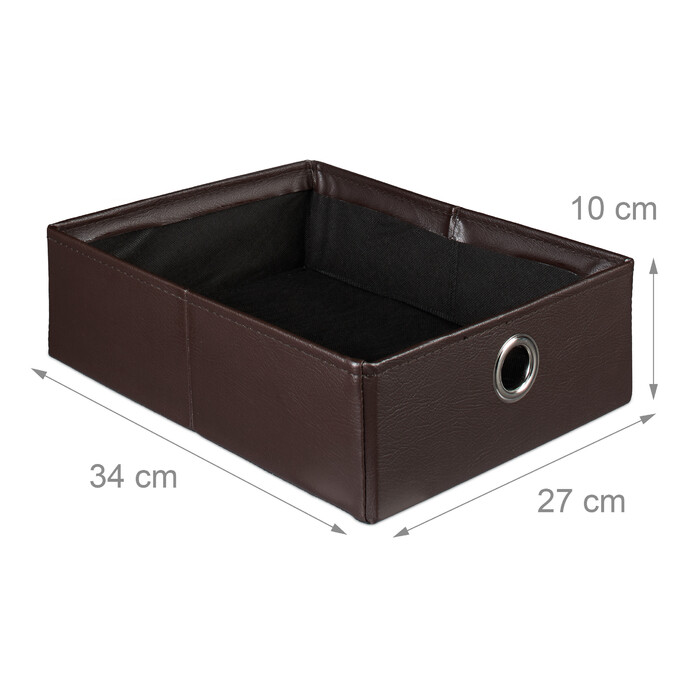 Relaxdays faux leather storage ottoman with 2 compartments