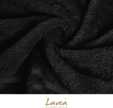 Набір банних рушників Lavea Elena (4 шт.), 100% бавовна, м'яка махрова тканина, 70x140 см, білий та чорний