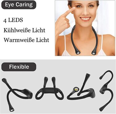 Ліхтарик для читання LED USB акумуляторний, диммер 3 режими, для рукоділля, ремонту, шиття, майстерні, риболовлі (Чорний, 2000mAh)