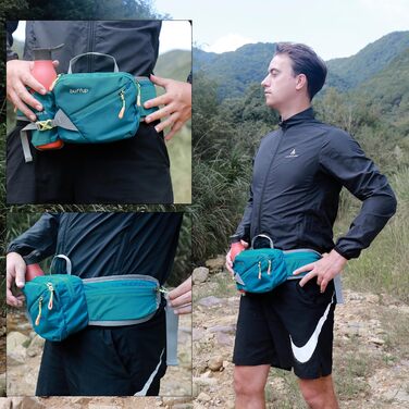 Спортивна поясна сумка для собак: бігова, туристична, велосипедна. Для чоловіків та жінок. Об'ємна, темно-синя