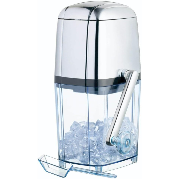 BarCraft Ice Crusher for Cocktails, with Ice Scoop, Plastic and Stainless Steel, 15.5 x 13.5 x 28cm, Transparent/Silver