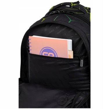 Багатовідсіковий шкільний рюкзак CoolPack, чорний, багатоколірний, зелений, 28 л