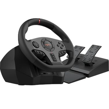 PXN V900 ігровий кермо для ПК з педалями, 270/900° кут повороту, вібрація, сумісність з PC, PS4, PS3, Xbox, Switch