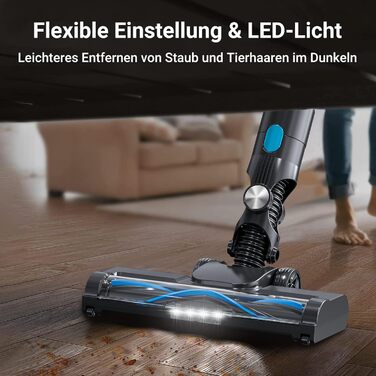 Cordless Vacuum Cleaner, 45000Pa/550w/65 Mins Vacuum with LED Touchscreen, 1.5L Dust Collector, Cordless Vacuum for Pet Hair, Hardwood Floors, Tiles, Carpets, and Car Interiors