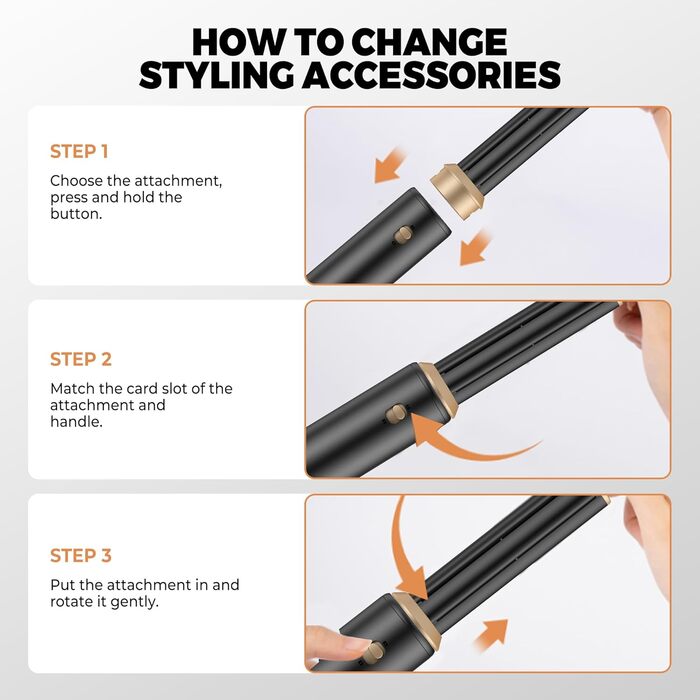 5-в-1 Станція для укладки волосся 1000W: фен-щітка, плойка, випрямляч, LCD-дисплей, 3 температурні режими, чорний