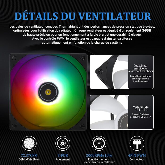 Thermalright Frozen Notte 120 ARGB - рідинне охолодження CPU з RGB підсвічуванням, 120мм, чорний