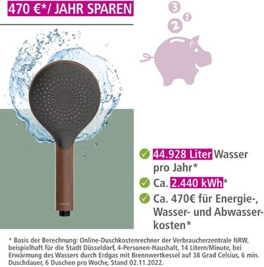 Watersaving Showerhead Wood