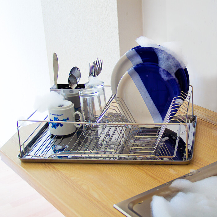 Relaxdays Dish Drainer with Cutlery Basket XL