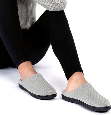 Тапочки жіночі RockDove Birdseye Knit Memory Foam, 38/39 EU, сірий та рожевий