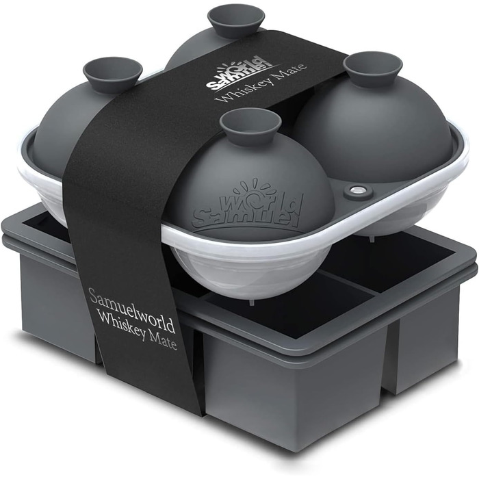 Samuelworld Ice Cube Tray (Gray, 4 sphere/12 cube)