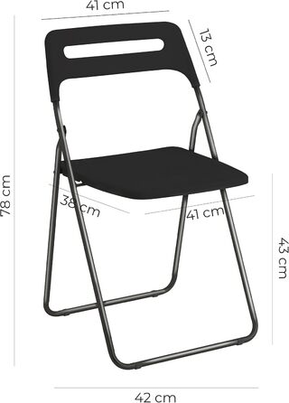 Складаний стілець Baroni Home для дому та вулиці, сталевий каркас, білий, 42x38x78 см