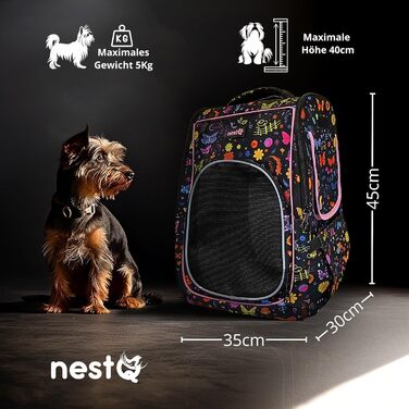 Рюкзак для собак та котів, до 5 кг, ергономічний з вентиляцією, для подорожей (рожевий, з метеликом)