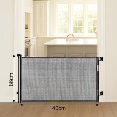 Захисне ворота на сходи для дітей та домашніх тварин, розсувні, до 55 см, 33 см заввишки, однією рукою, для дому та вулиці, білий (чорний)