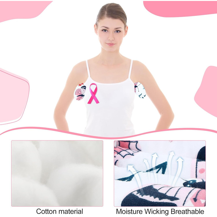 Juexica 4 Pack Lymph Edema Axilla Mastectomy Pillow Cotton Post-Breast Surgery Recovery Breast Pillow for Sleeping, Mastectomy, Armpit Pain Relief (Flower)