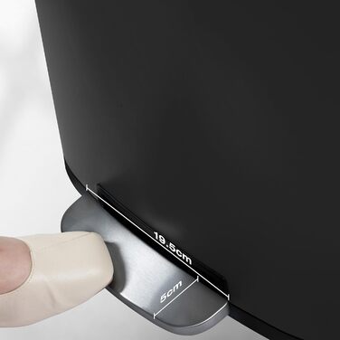 Степле́р для смі́ття 50 літрів зі сталі з внутрішнім відром з пластику - з м'яким закриттям кришки, для кухні, ванної кімнати або офісу - чорного кольору