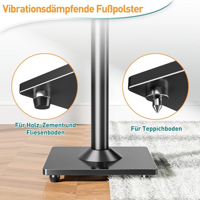 Підставка для колонок ELIVED для Sonos One, One SL, Play: 1, Era 100, регульована висота 88,8-110,3 см, пара, EV5024