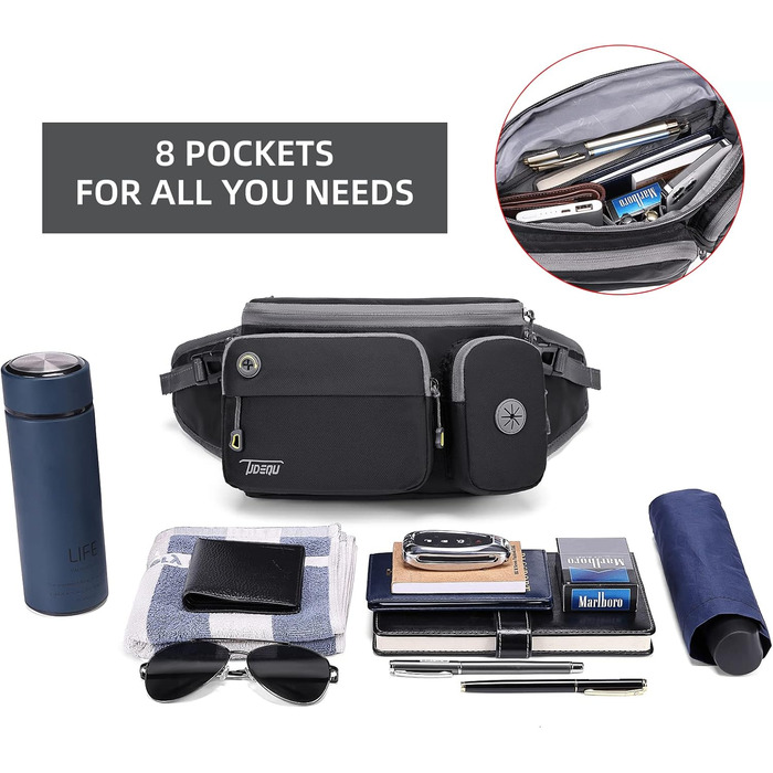 Сумка на пояс для собак TUDEQU - велика, водостійка, для хандрингу, подорожей та активного відпочинку. З двома кишенями для пляшок з водою.