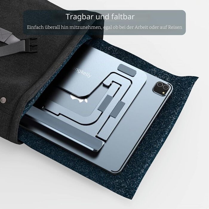 Складана підставка-тримач для планшета iPad, регульована настільна стійка з алюмінієвого сплаву, колір Space Grey